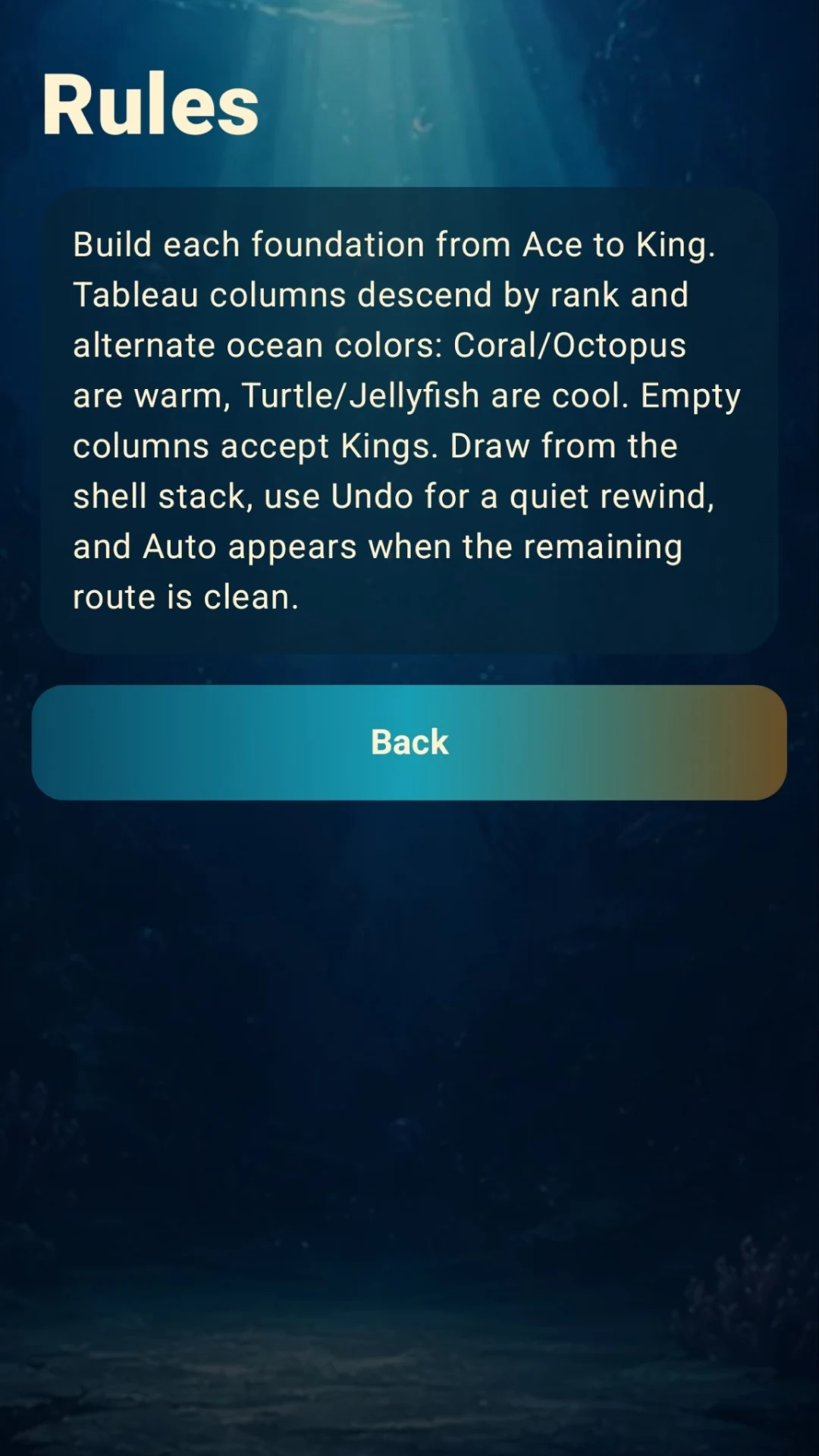 Ocean Solitaire screenshot